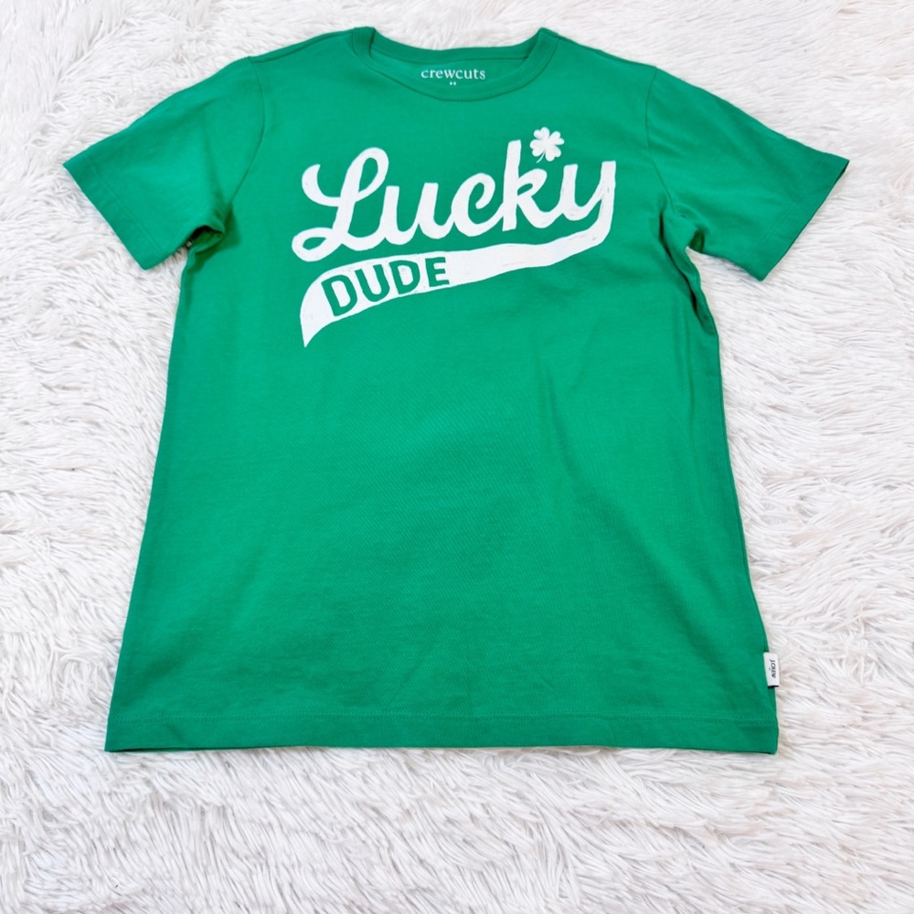 Crewcuts‎ NWT short sleeve Bright Green 'Lucky Dude' Tee